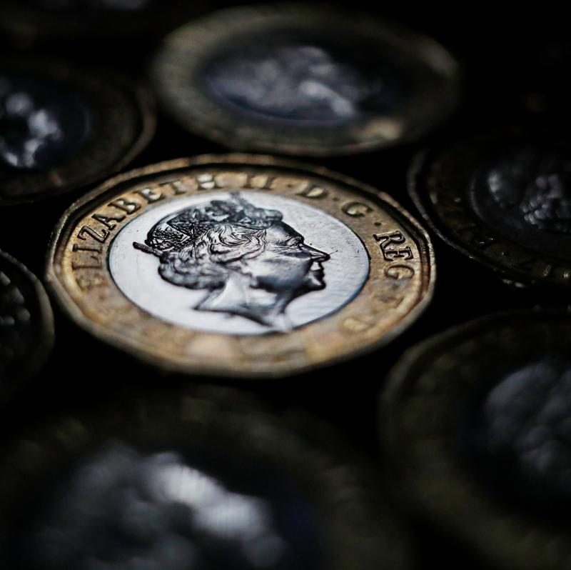 Pound coins are seen in the photo illustration taken in Manchester, Britain September 6, 2017. REUTERS/Phil Noble/Illustration